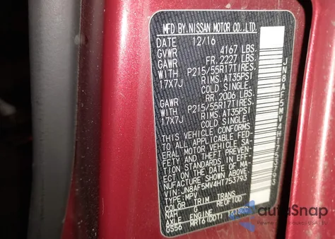 2017 Nissan Juke Sv z USA, uszkodzony, nr VIN JN8AF5MV4HT753793